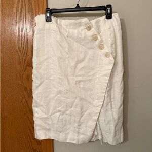 Roberto Verino Elegant White Button-Detail Skirt